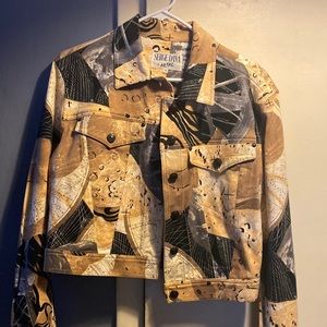 Denim type cropped jacket